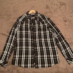 VINTAGE Carhartt Rugged Outdoor Wear Long Sleeve Black Plaid Lumberjack